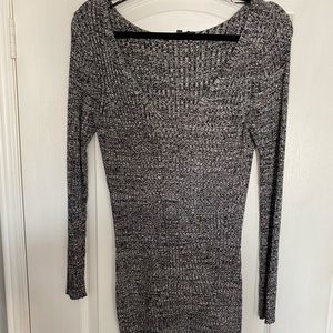 Grey Bodycon Ribbed Dress